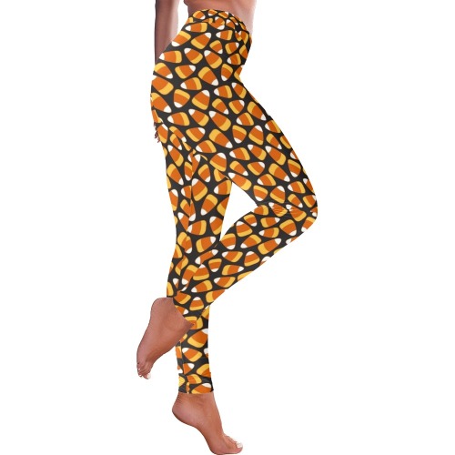 Candy Corn 2 Women's Low Rise Leggings (Invisible Stitch) (Model L05)