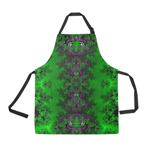 Early Summer Green Frost Fractal All Over Print Apron