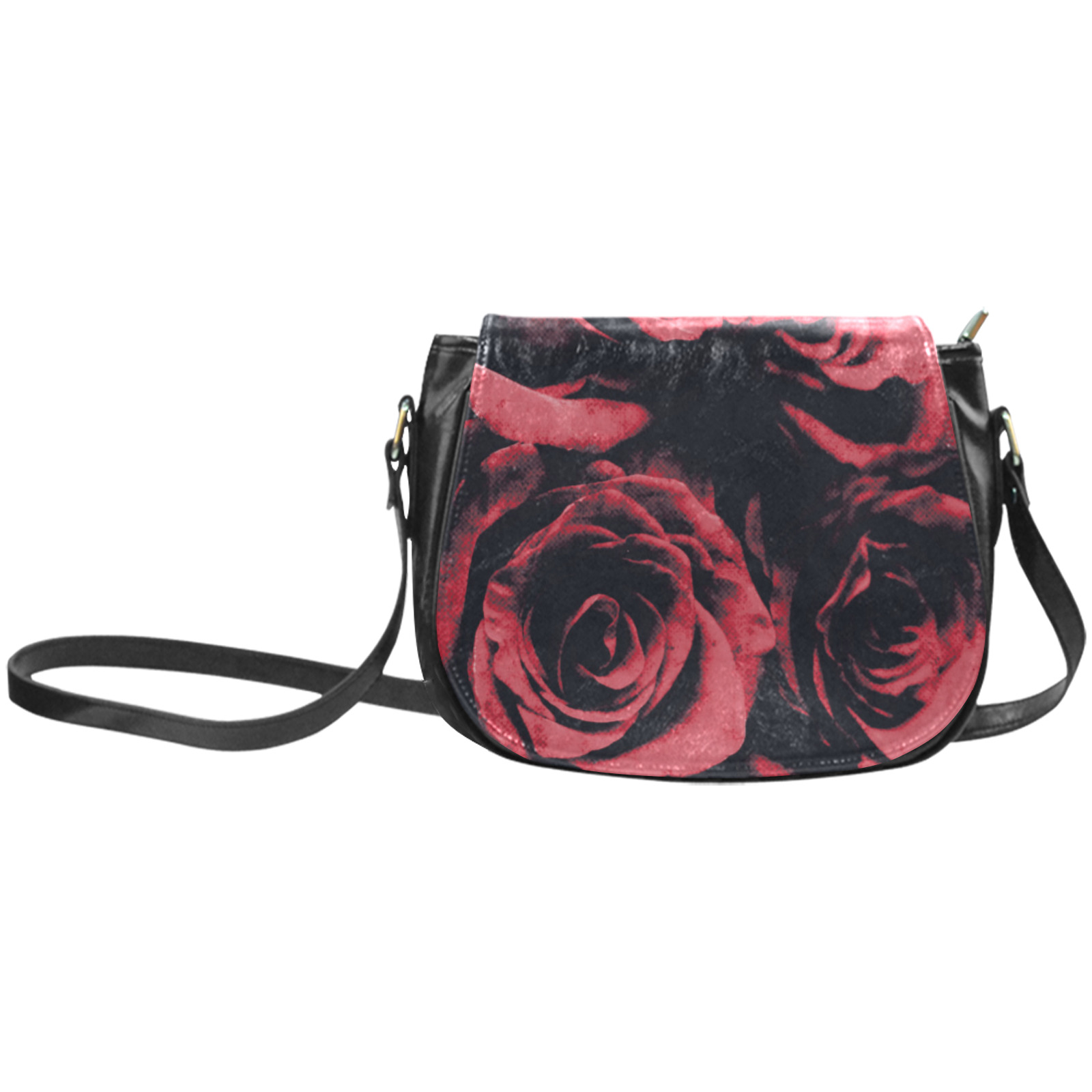 passion roses 2 Classic Saddle Bag/Small (Model 1648)