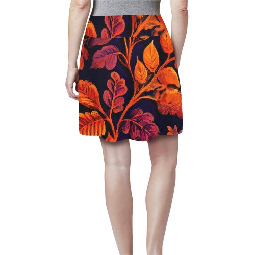 flowers botanic art (10) skirt fashion Women's Athletic Skirt (Model D64)