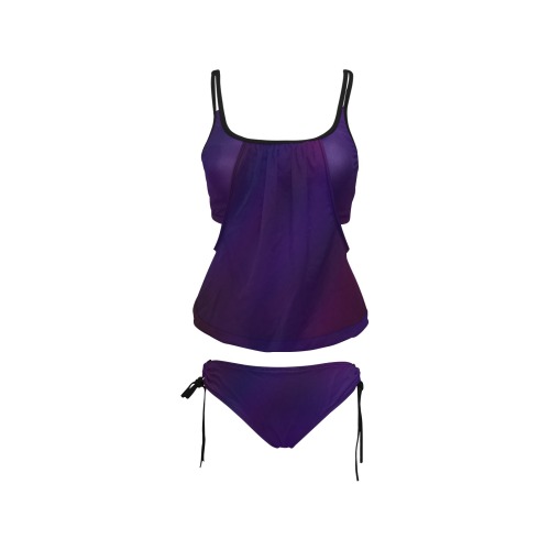 Abstract Haze Cover Belly Tankini Swimsuit (Model S25)