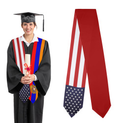 Armenian and USA Flag Graduation Stole