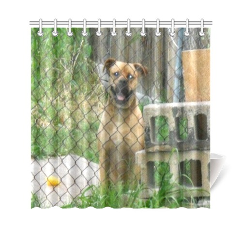 A Smiling Dog Shower Curtain 69"x70"