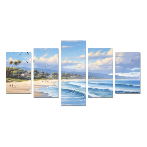 Perfect Sky on the Beach Canvas Print Sets C (No Frame)