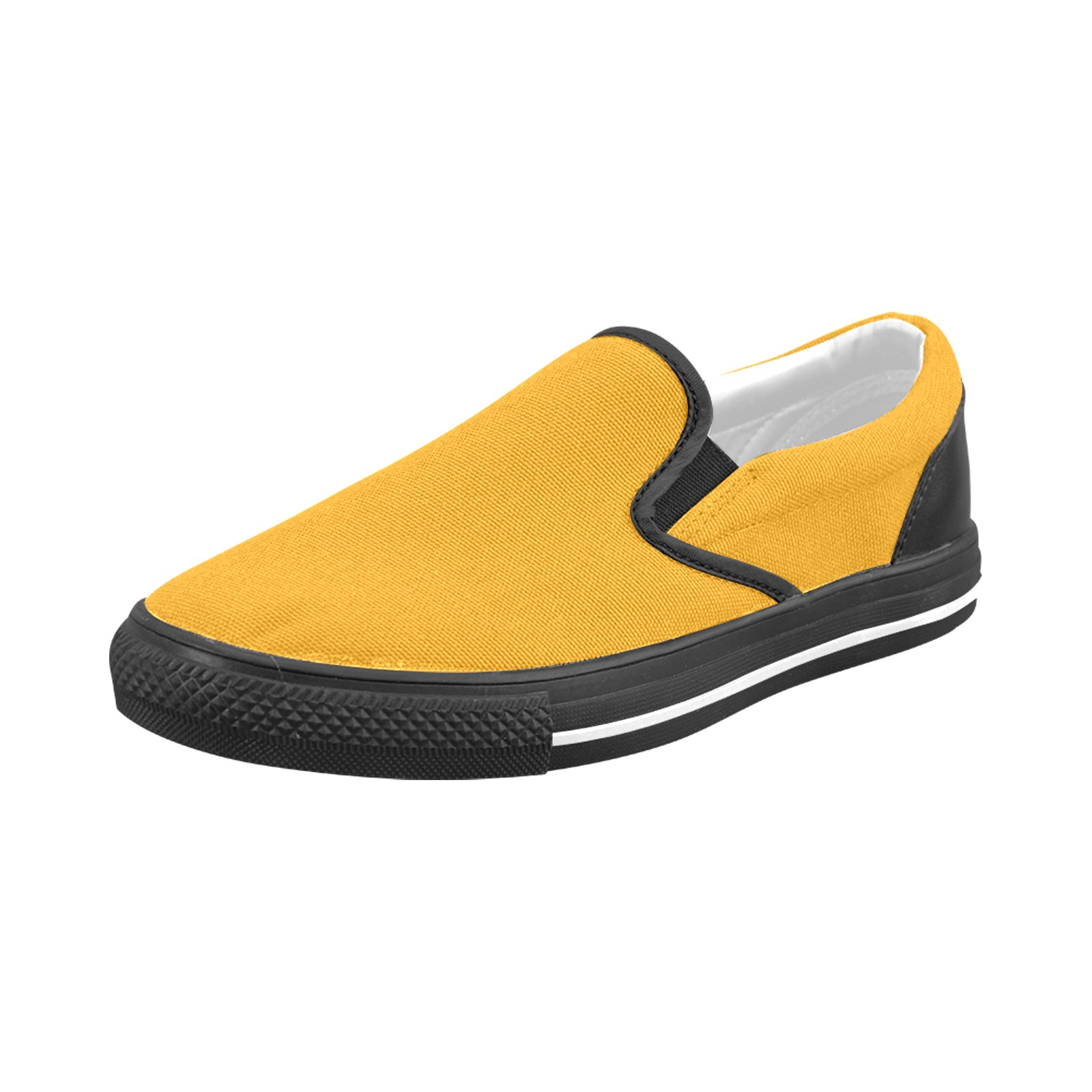 color orange Men's Slip-on Canvas Shoes (Model 019)