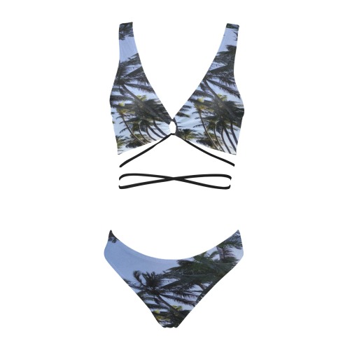 Tropical Palm Cross String Bikini Set (Model S29)