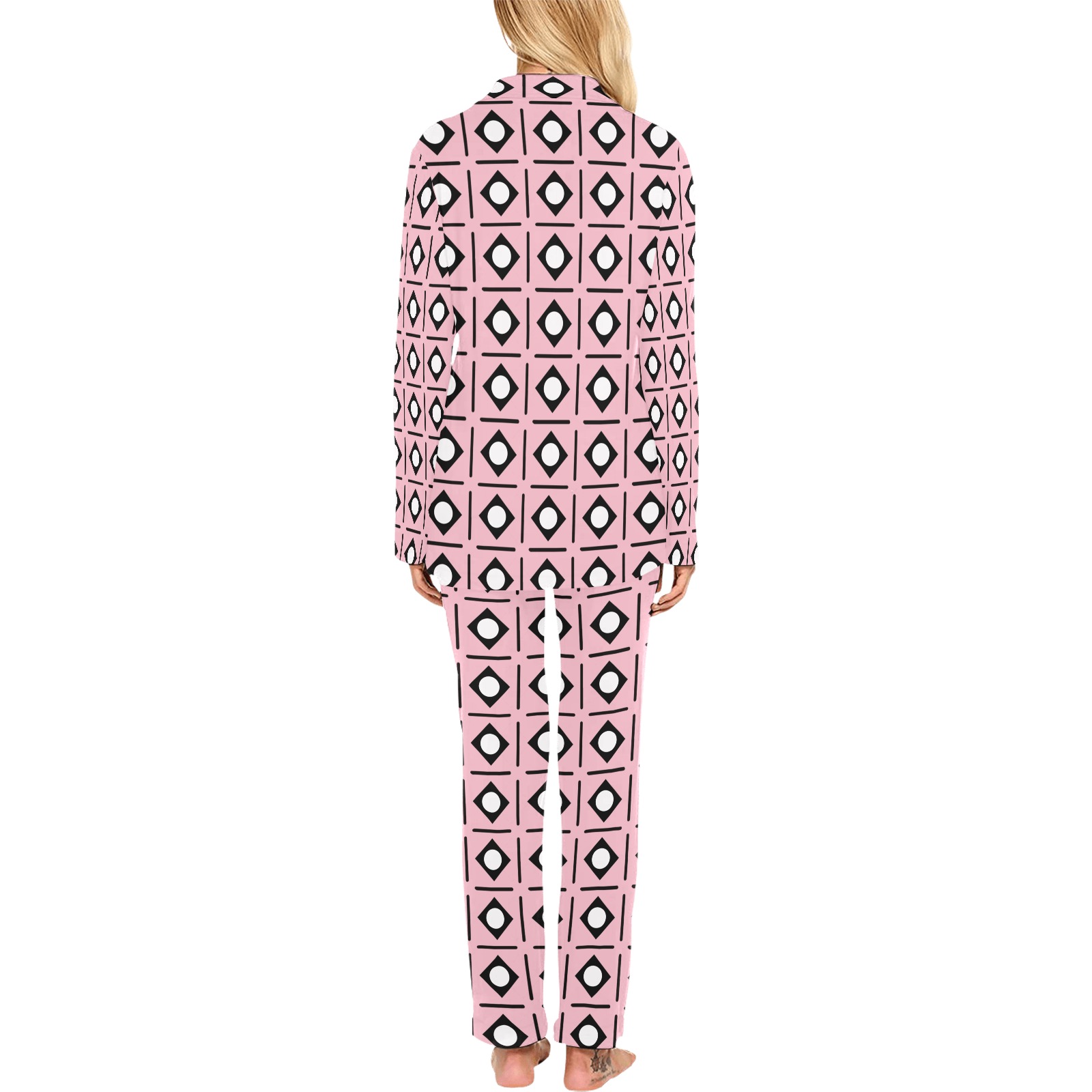 lsquareline pnk Women's Long Pajama Set