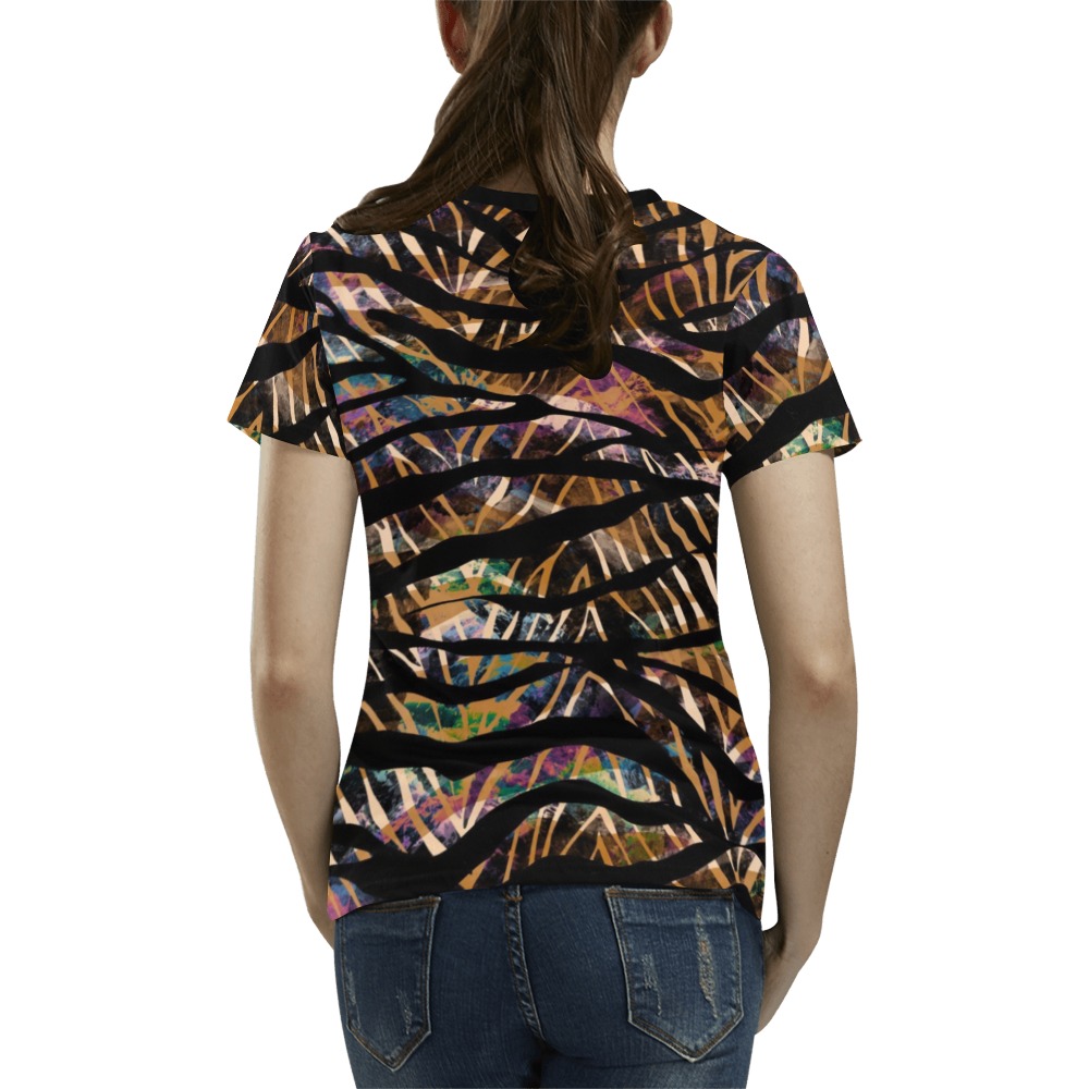 Abstract colorful animal skin M-974 All Over Print T-Shirt for Women (USA Size) (Model T40)