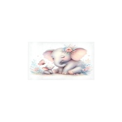 Storybook Woodland Babies Elephant And Baby Bath Rug 16''x 28''