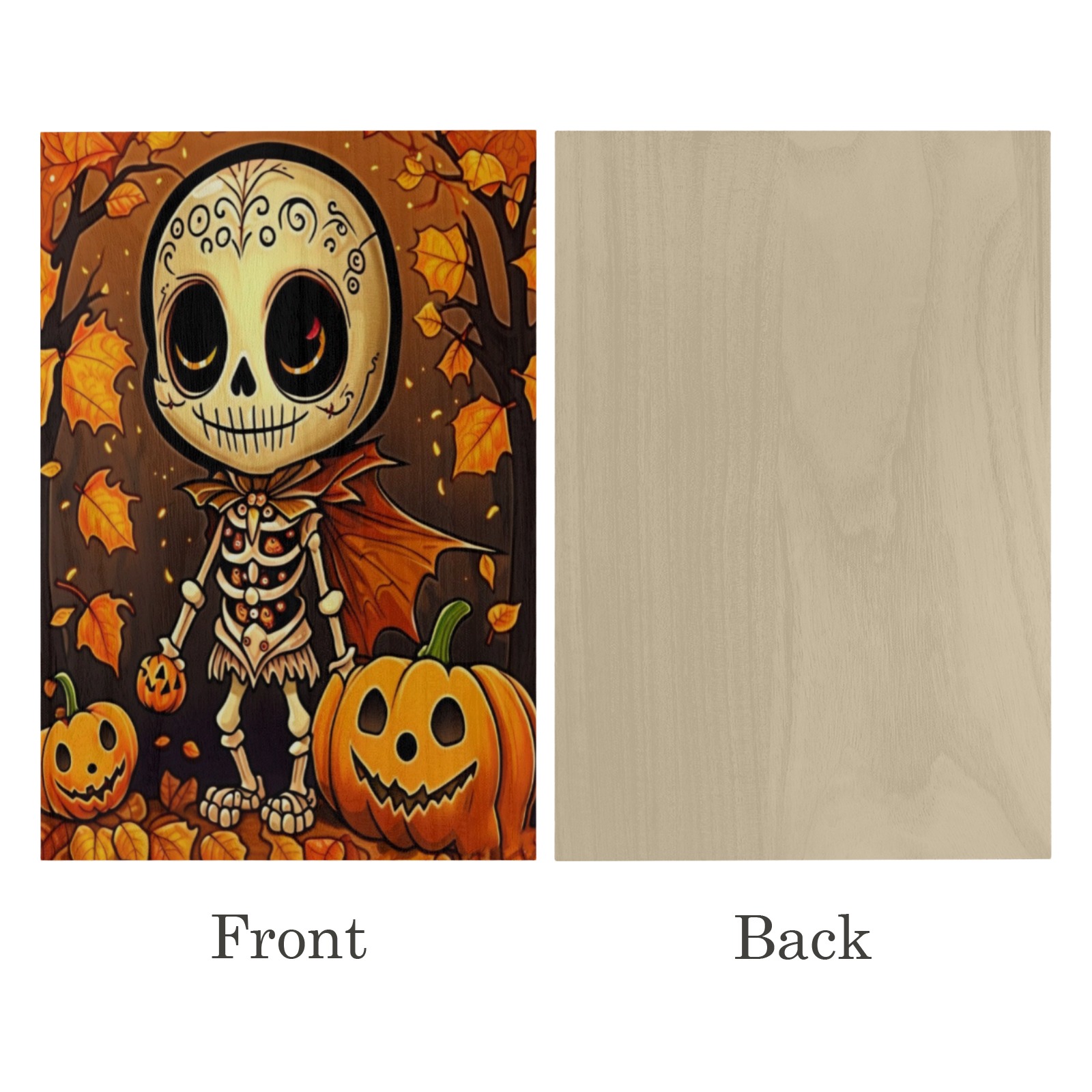 Halloween Skeleton 1 Wood Print 8"x12"