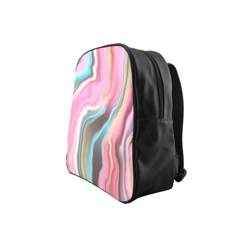 Colorful wavy lines 30E School Backpack (Model 1601)(Small)