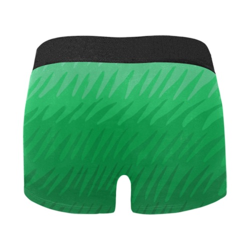 green wavespike Men's Boxer Briefs w/ Custom Waistband (Merged Design) (Model L10)