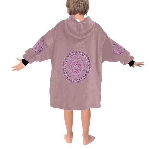 12 old pink Blanket Hoodie for Kids
