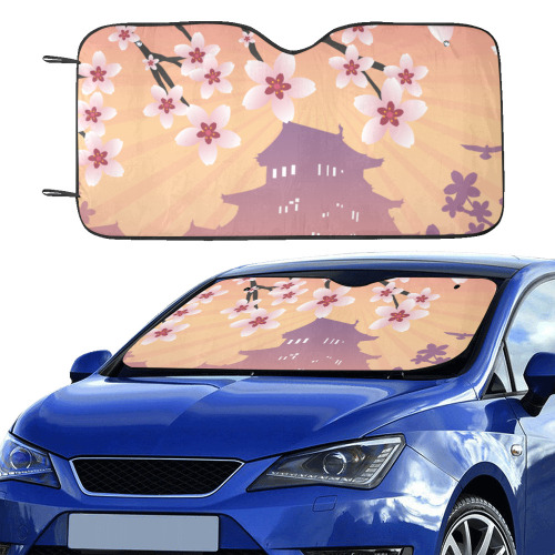 Peach Blossom Car Sun Shade 55"x30"