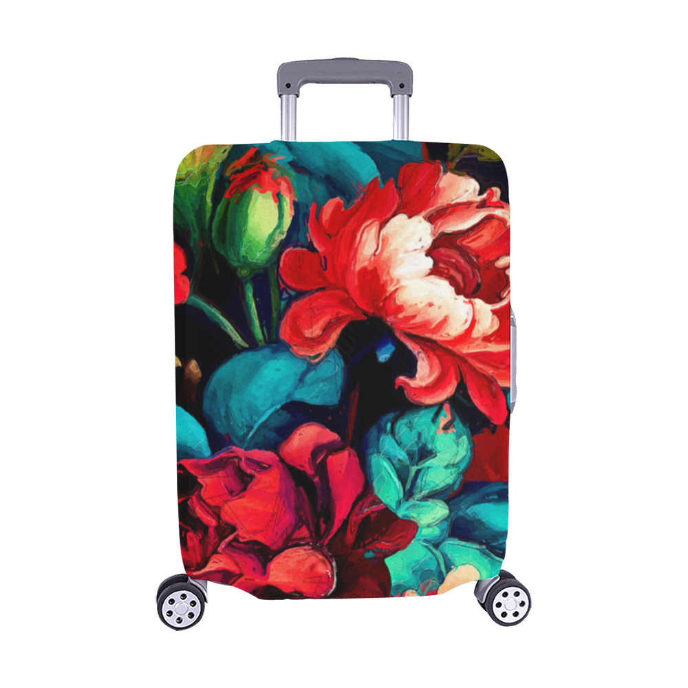 flowers botanic art (6) luggage cover Luggage Cover/Medium 22"-25"