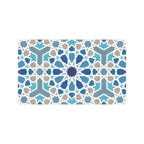 Arabic Geometric Design Pattern Doormat 30"x18" (Black Base)