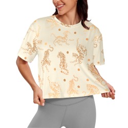 Golden tigers BB Women's Cropped T-shirt (Model T80)