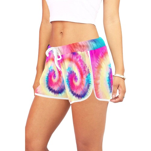 short mujer espiral rosa Women's All Over Print Relaxed Shorts (Model L19)