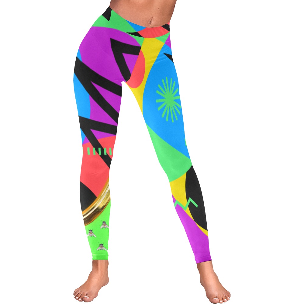 Dynamic Collectable Fly Women's Low Rise Leggings (Invisible Stitch) (Model L05)