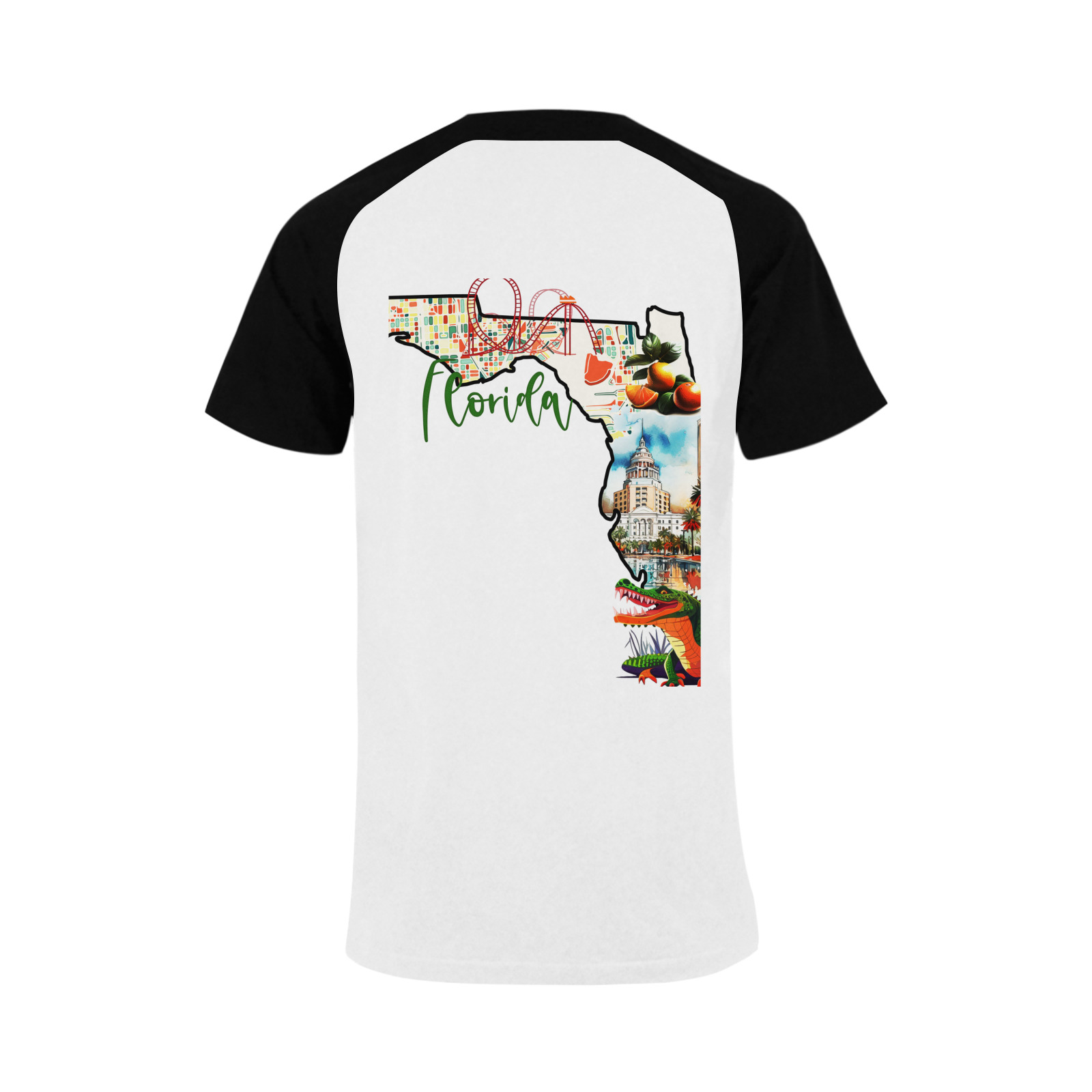 The State Of  Florida Men's Raglan T-shirt (USA Size) (Model T11)