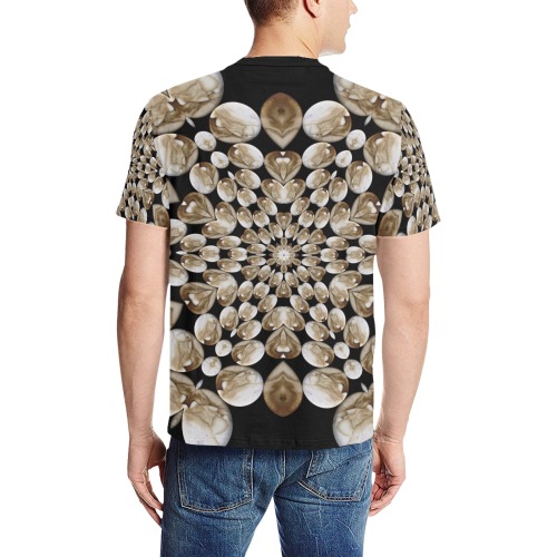 coffee painting star Men's All Over Print T-Shirt (Solid Color Neck) (Model T63)