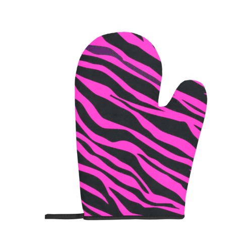 Hot Pink Zebra Stripes Oven Mitt & Pot Holder