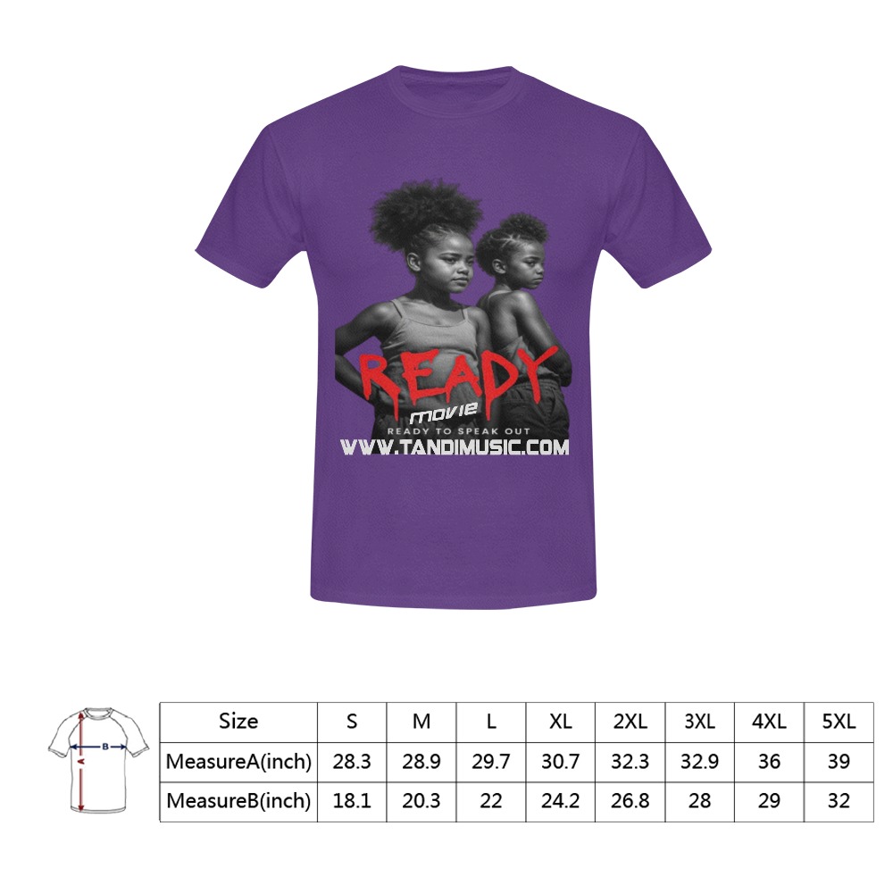 READY T-shirt PURPLE MEN Men's T-Shirt in USA Size (Front Printing Only)