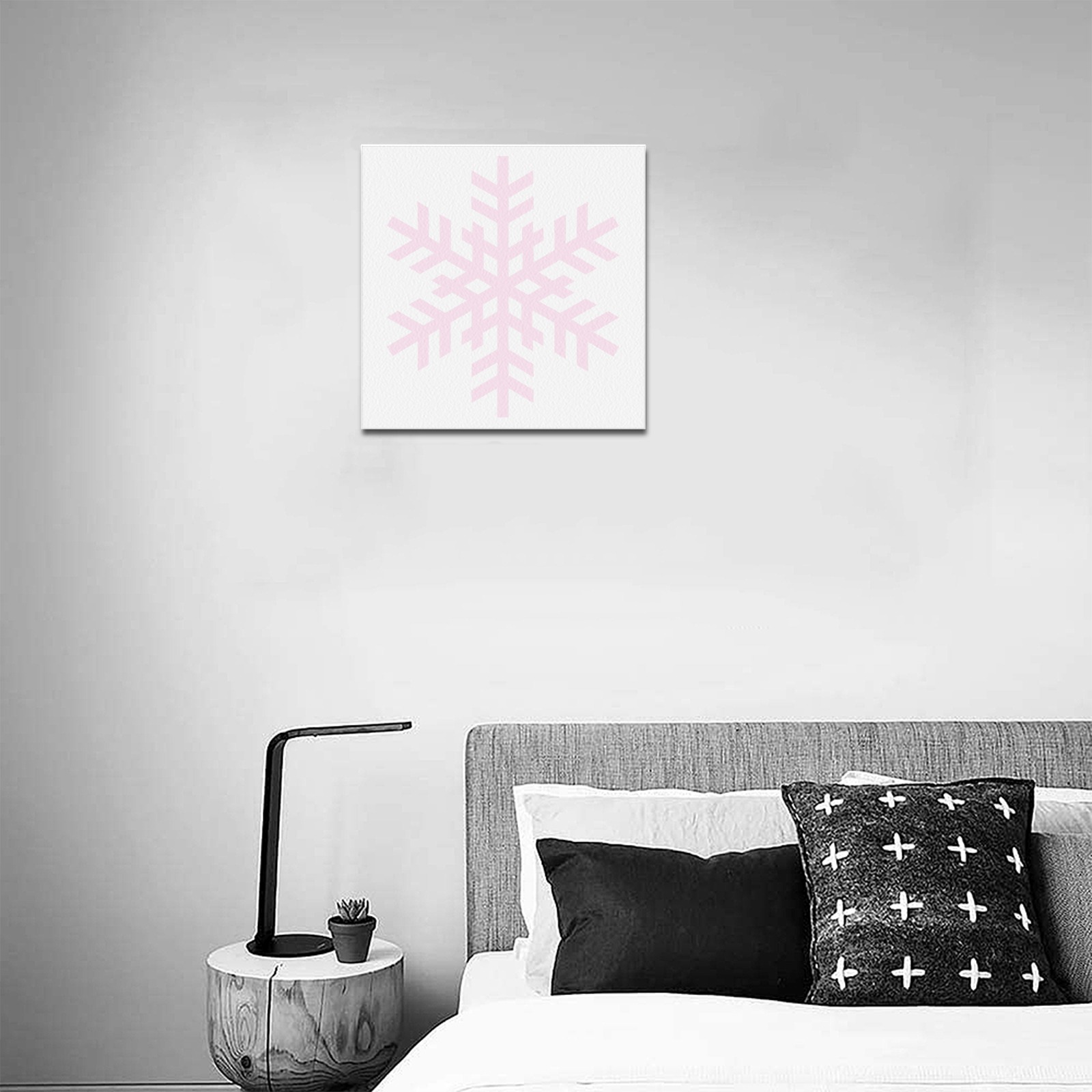 Winter season pink snowflake Upgraded Canvas Print 16"x16"