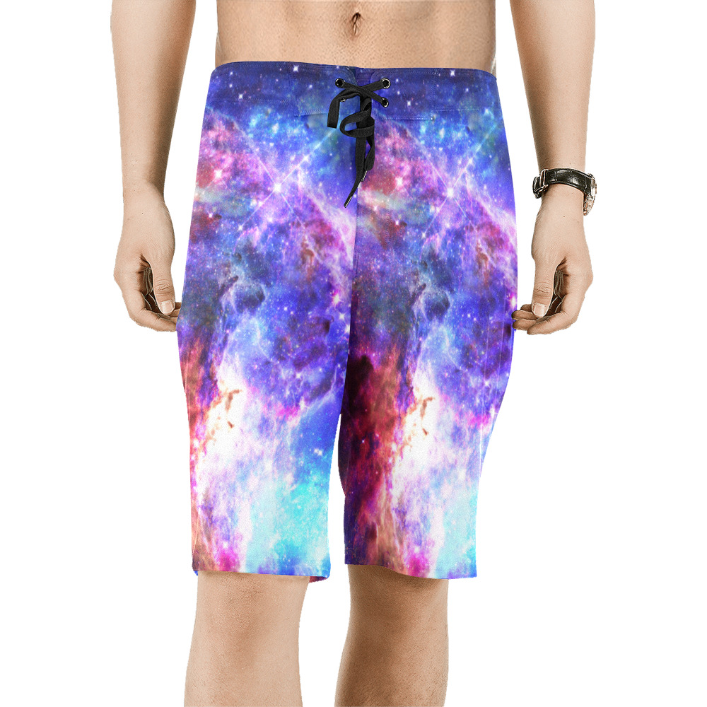 Mystical fantasy deep galaxy space - Interstellar cosmic dust Men's All Over Print Board Shorts (Model L16)