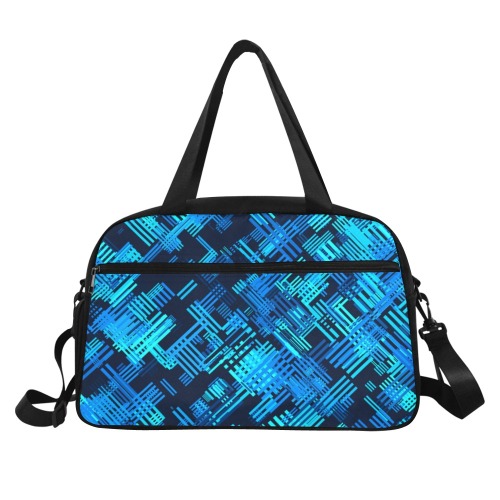 Crisscross Pattern (Blue/Dark Blue) Fitness Handbag (Model 1671)
