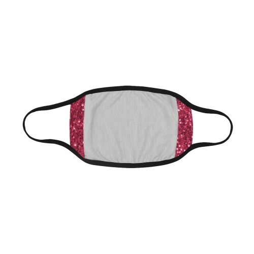 Magenta dark pink red faux sparkles glitter Mouth Mask