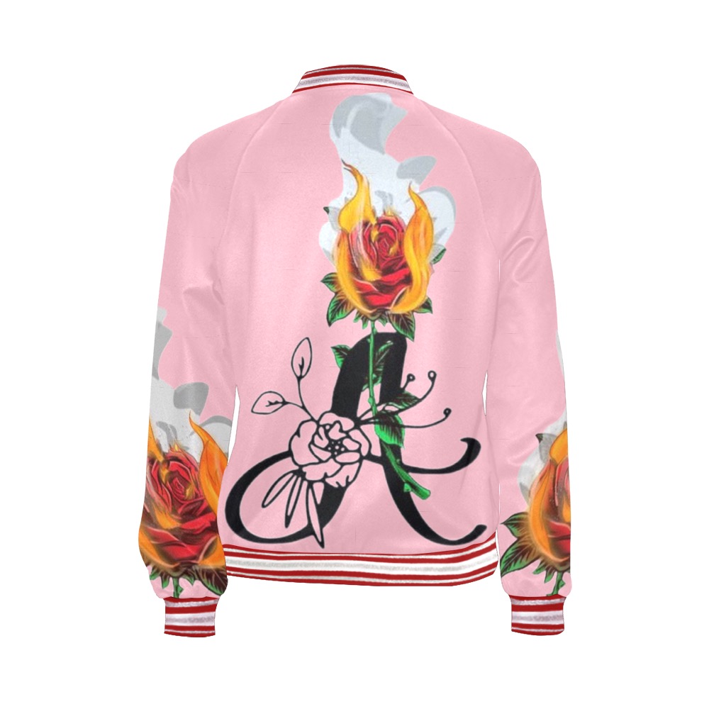 Womans Aromatherapy Apparel Pink Bomber Jacket All Over Print Bomber Jacket for Women (Model H21)