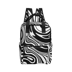 Black and White Marble Twin Handle Backpack (Model 1732)