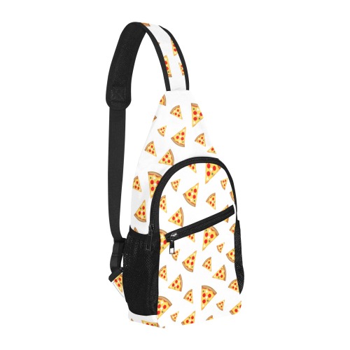 Cool and fun pizza slices pattern on white All Over Print Chest Bag (Model 1719)