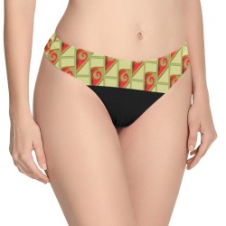 retro style half black thongs Women's All Over Print Thongs (Model L30)