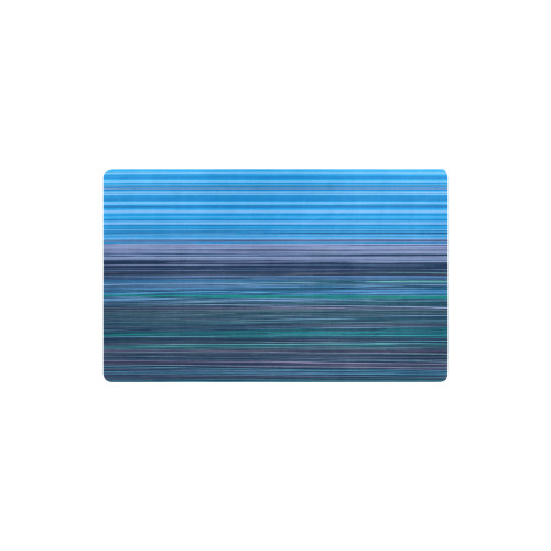 Abstract Blue Horizontal Stripes Kitchen Mat 32"x20"