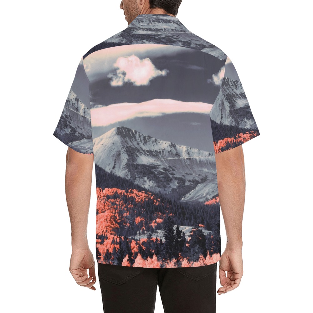 Wild landscape orange Hawaiian Shirt (Model T58)