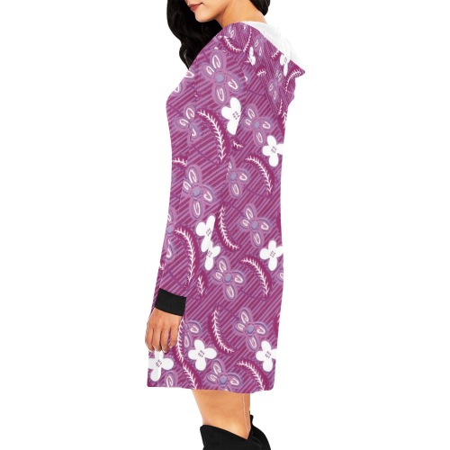 Stylish floral pattern All Over Print Hoodie Mini Dress (Model H27)