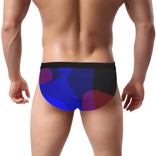 Red And Blue Abstract Art 601 Men's Mid Rise Briefs (Model L48)