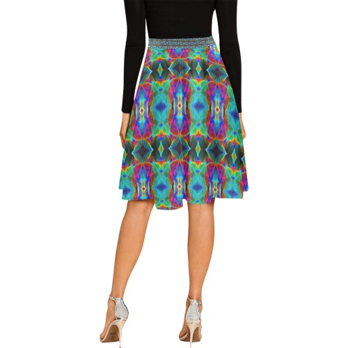 Color Flash Melete Pleated Midi Skirt (Model D15)