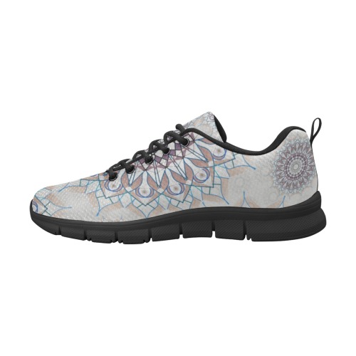Little white floral fallen to the rural Men's Breathable Running Shoes (Model 055)