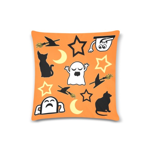 Ghosts and Cats Custom Zippered Pillow Case 16"x16" (one side)
