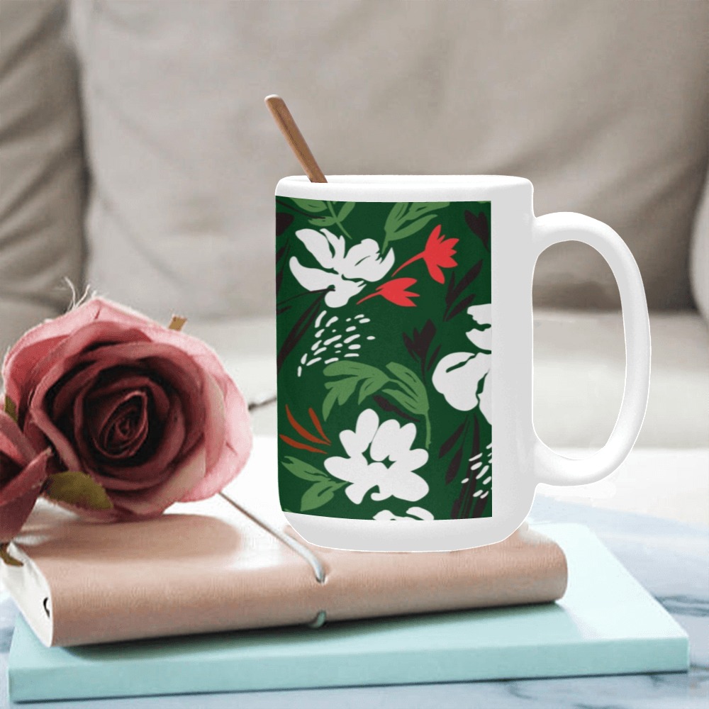 Vibrant flowers in the garden GR Custom Ceramic Mug (15OZ)