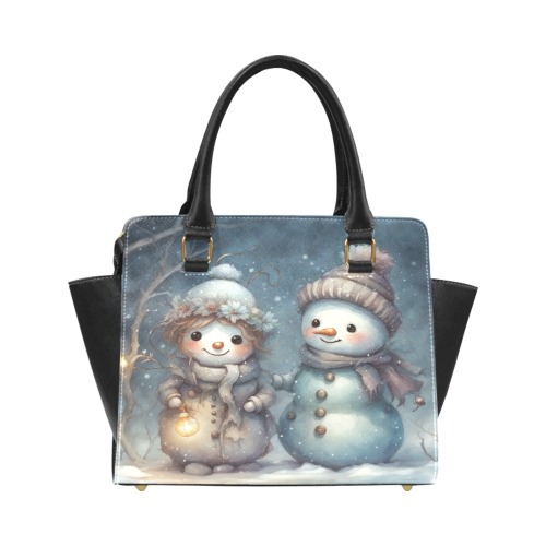 Snowman Couple Classic Shoulder Handbag (Model 1653)