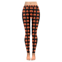 pumpkins Women's Low Rise Leggings (Invisible Stitch) (Model L05)