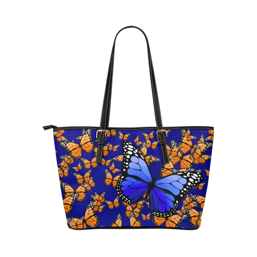 Being Different Blue Lg Leather Tote Bag/Large (Model 1651)