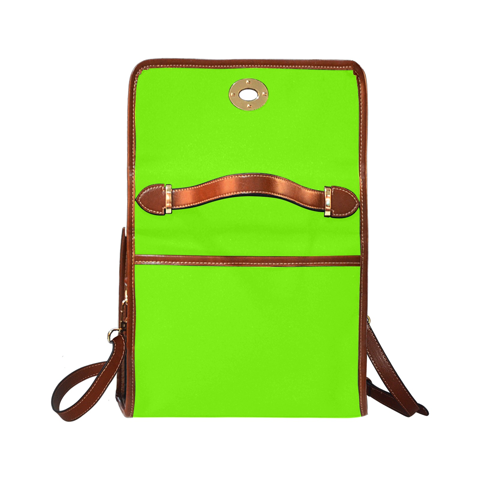 color lawn green Waterproof Canvas Bag-Brown (All Over Print) (Model 1641)