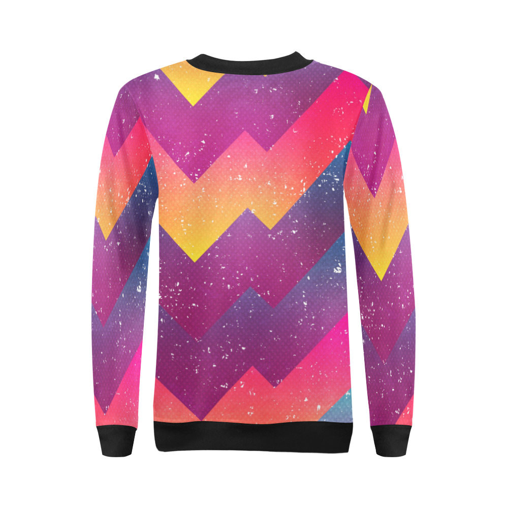 bright geometric seamless pattern with grunge effect_298851920.jpg All Over Print Crewneck Sweatshirt for Women (Model H18)