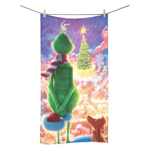 Grinch overlooking Whoville towel Bath Towel 30"x56"