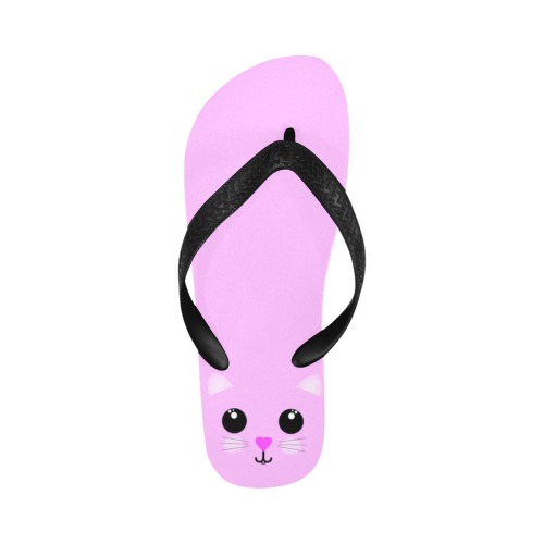 Kawaii Kitty Pink Flip Flops for Men/Women (Model 040)